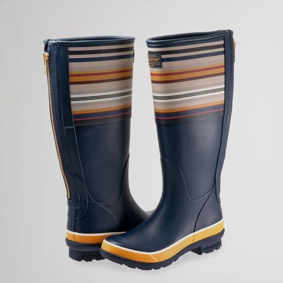 NEW PENDLETON Bridger Striped Tall Rain Boots FOR women in navy 7254j2 - Picture 3 of 14
